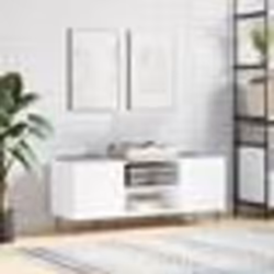 vidaXL Armoire à disques blanc 121x38x48 cm bois d'ingénierie