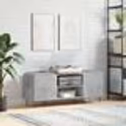vidaXL Armoire à disques gris béton 121x38x48 cm bois d'ingénierie