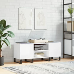 Vidaxl - Armoire à disques blanc brillant 121x38x48 cm bois d'ingénierie