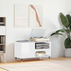 vidaXL Armoire à disques blanc brillant 85x38x48 cm bois d'ingénierie