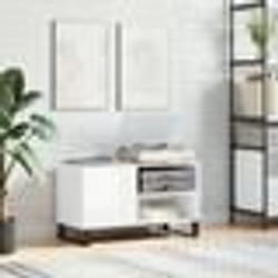 vidaXL Armoire à disques blanc brillant 85x38x48 cm bois d'ingénierie