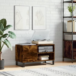 vidaXL Armoire à disques chêne fumé 85x38x48 cm bois d'ingénierie