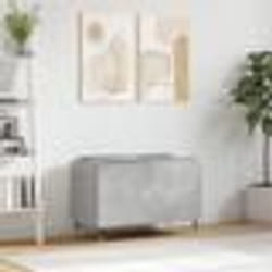 vidaXL Armoire à disques gris béton 74,5x38x48 cm bois d'ingénierie