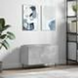 vidaXL Armoire à disques gris béton 74,5x38x48 cm bois d'ingénierie