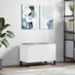 vidaXL Armoire à disques blanc brillant 74,5x38x48cm bois d'ingénierie