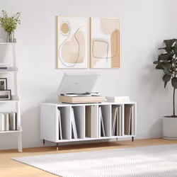 vidaXL Armoire à disques blanc 100x38x48 cm bois d'ingénierie