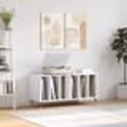 vidaXL Armoire à disques blanc brillant 100x38x48 cm bois d'ingénierie