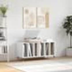 vidaXL Armoire à disques blanc brillant 100x38x48 cm bois d'ingénierie