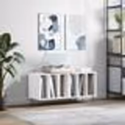 vidaXL Armoire à disques blanc 100x38x48 cm bois d'ingénierie