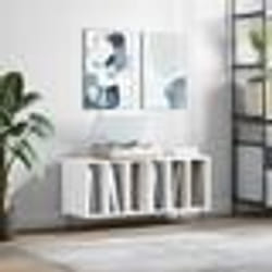 vidaXL Armoire à disques blanc brillant 100x38x48 cm bois d'ingénierie