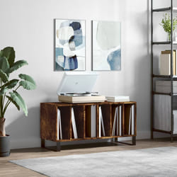 vidaXL Armoire à disques chêne fumé 100x38x48 cm bois d'ingénierie