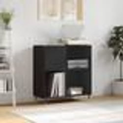 vidaXL Armoire à disques noir 84,5x38x89 cm bois d'ingénierie