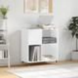 vidaXL Armoire à disques blanc brillant 84,5x38x89cm bois d'ingénierie