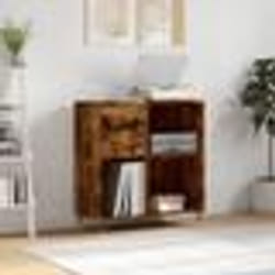 vidaXL Armoire à disques chêne fumé 84,5x38x89 cm bois d'ingénierie