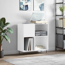 vidaXL Armoire à disques blanc 84,5x38x89 cm bois d'ingénierie
