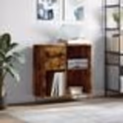 vidaXL Armoire à disques chêne fumé 84,5x38x89 cm bois d'ingénierie