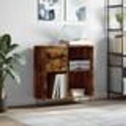 vidaXL Armoire à disques chêne fumé 84,5x38x89 cm bois d'ingénierie