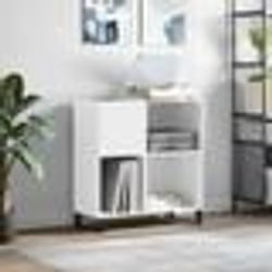 vidaXL Armoire à disques blanc 84,5x38x89 cm bois d'ingénierie