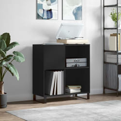 Vidaxl - Armoire à disques noir 84,5x38x89 cm bois d'ingénierie