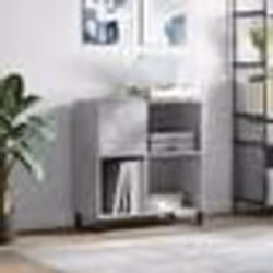 vidaXL Armoire à disques gris béton 84,5x38x89 cm bois d'ingénierie