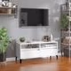vidaXL Meuble TV blanc 100x34,5x44,5 cm bois d'ingénierie