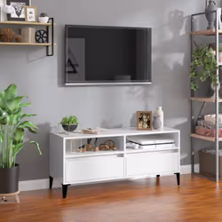 Ce meuble TV classique est un supplément pratique et accrocheur à votre intérieur. Matériau durable : le bois d'ingénierie es ...