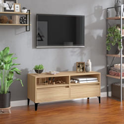 vidaXL Meuble TV chêne sonoma 100x34,5x44,5 cm bois d'ingénierie