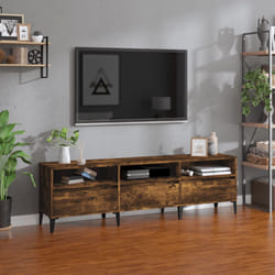 vidaXL Meuble TV chêne fumé 150x30x44,5 cm bois d'ingénierie