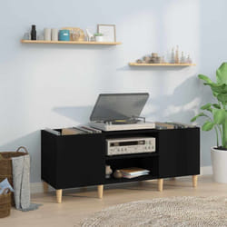 Vidaxl - Armoire à disques noir 121x38x48 cm bois d'ingénierie