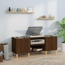Armoire à disques chêne marron 121x38x48 cm bois d'ingénierie