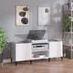 vidaXL Armoire à disques blanc 121x38x48 cm bois d'ingénierie