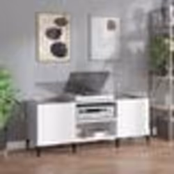 vidaXL Armoire à disques blanc brillant 121x38x48 cm bois d'ingénierie