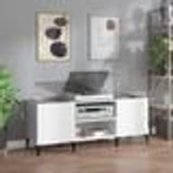 vidaXL Armoire à disques blanc brillant 121x38x48 cm bois d'ingénierie