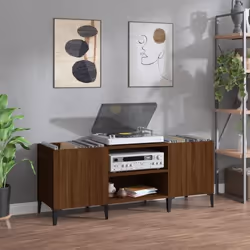 vidaXL Armoire à disques chêne marron 121x38x48 cm bois d'ingénierie