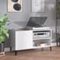 vidaXL Armoire à disques blanc brillant 84,5x38x48cm bois d'ingénierie
