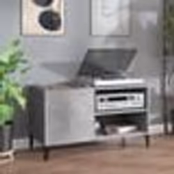 vidaXL Armoire à disques gris béton 84,5x38x48 cm bois d'ingénierie