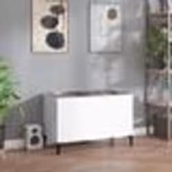 vidaXL Armoire à disques blanc brillant 74,5x38x48cm bois d'ingénierie