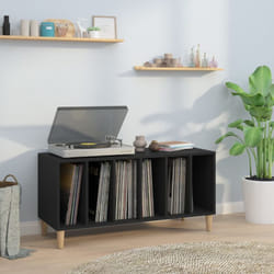 Vidaxl - Armoire à disques noir 100x38x48 cm bois d'ingénierie