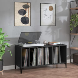 Vidaxl - Armoire à disques noir 100x38x48 cm bois d'ingénierie