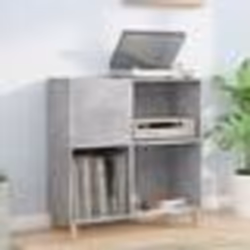 vidaXL Armoire à disques gris béton 84,5x38x89 cm bois d'ingénierie