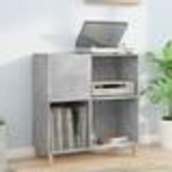 vidaXL Armoire à disques gris béton 84,5x38x89 cm bois d'ingénierie