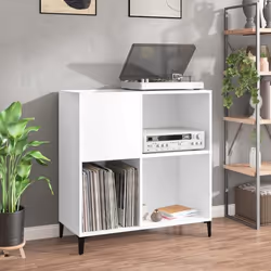 vidaXL Armoire à disques blanc 84,5x38x89 cm bois d'ingénierie