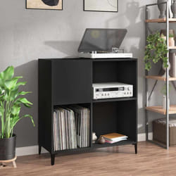 Vidaxl - Armoire à disques noir 84,5x38x89 cm bois d'ingénierie