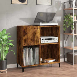 Armoire à disques chêne fumé 84,5x38x89 cm bois d'ingénierie - Vidaxl