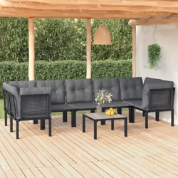 Cet ensemble de salon de jardin tendance, au design élégant et contemporain, est un choix parfait pour vous détendre dans vot ...
