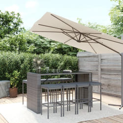 Vidaxl - Ensemble de bar de jardin 9 pcs avec coussins gris poly rotin
