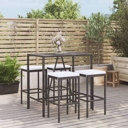 Vidaxl - Ensemble de bar de jardin 5 pcs avec coussins noir poly rotin