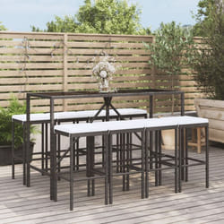 Vidaxl - Ensemble de bar de jardin 9 pcs avec coussins noir poly rotin