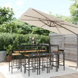 Vidaxl - Ensemble de bar jardin 11pcs noir poly rotin/bois massif acacia
