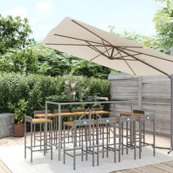 Vidaxl - Ensemble de bar jardin 11pcs gris poly rotin/bois massif acacia